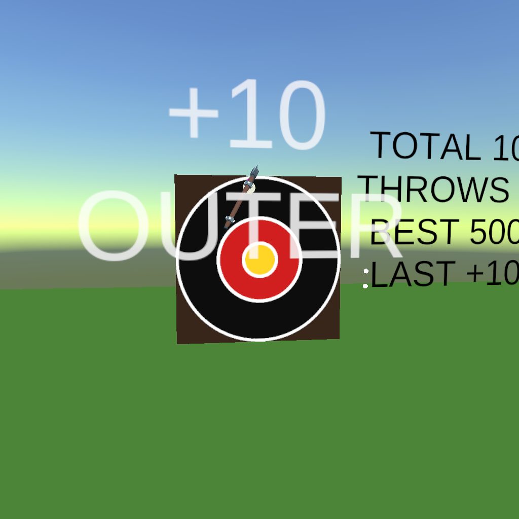 Player view of the target board in Axe Arcade